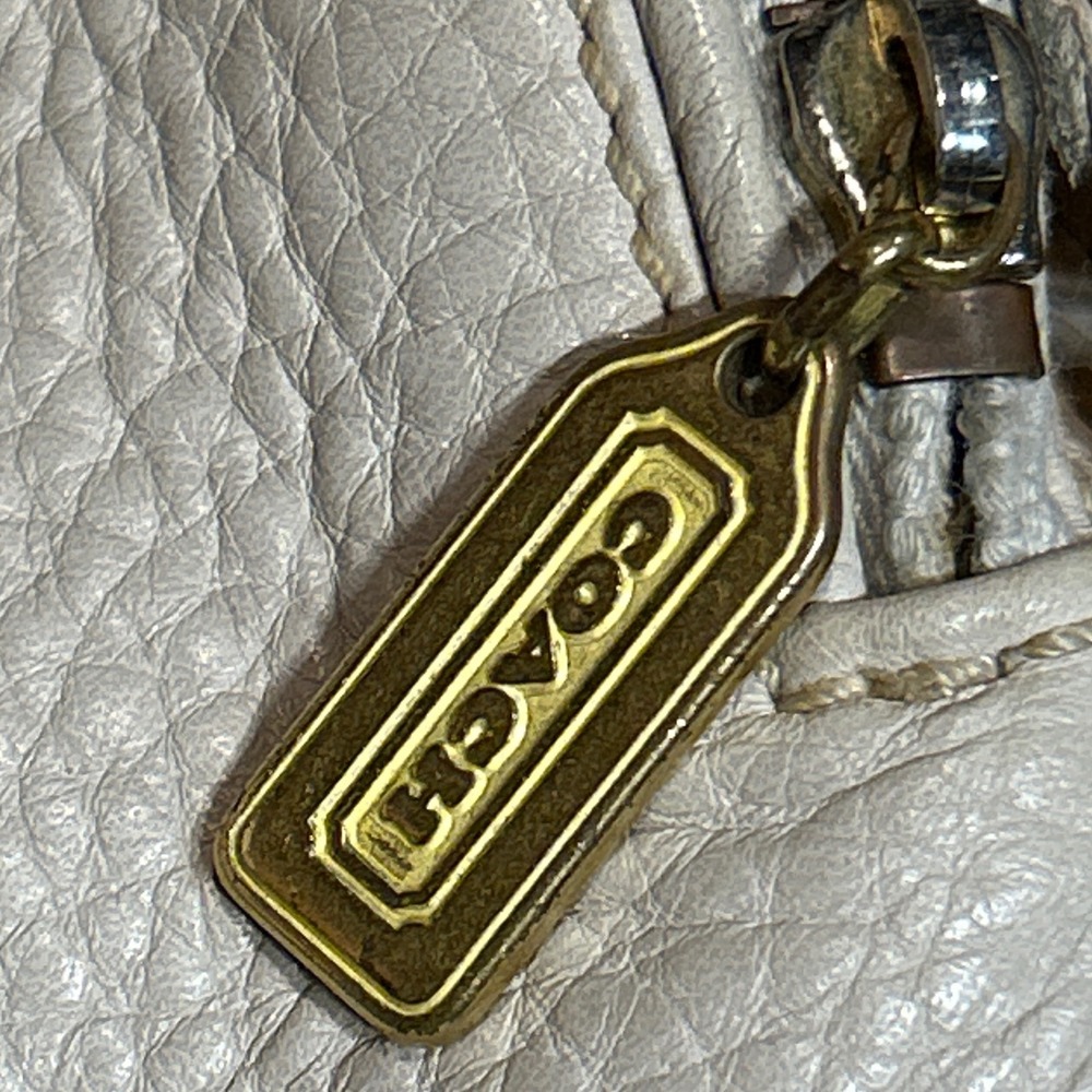 VTG Coach Sonoma Double Zip Purse w Shoulder Strap Sand Beige 10.5" x 8" x‎ 4.5" - Picture 4 of 12